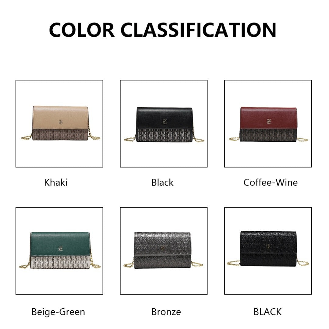 Exquisite Craftsmanship Women's Crossbody Bag Light Luxury Design Chain Bag Letter Elements Color Blocked Women's Chain Bag