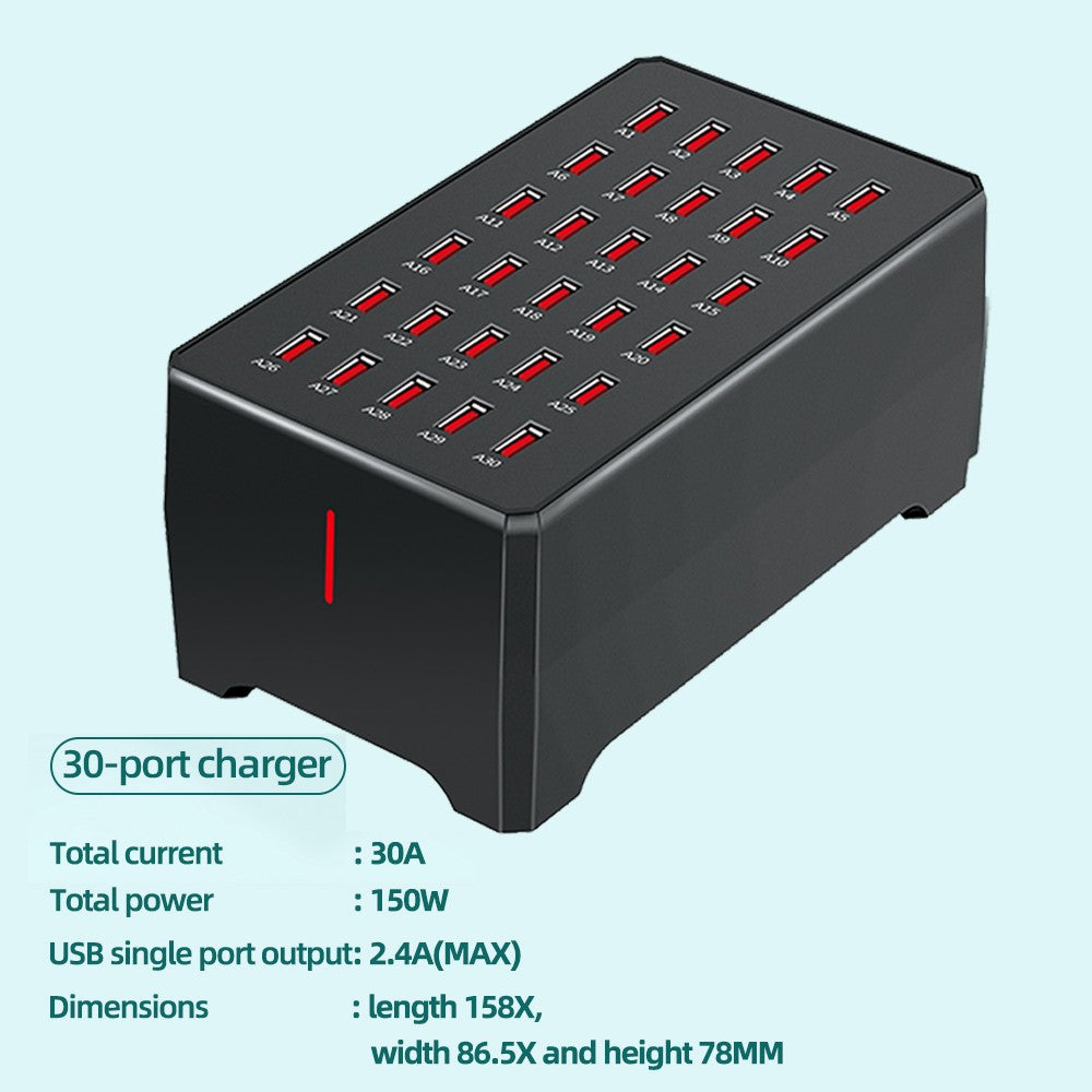 15/20/30/40Port USB Charger for iPhone iPad Samsung Xiaomi Charging Station Dock Multi USB Charger Desktop Mobile Phone Charge