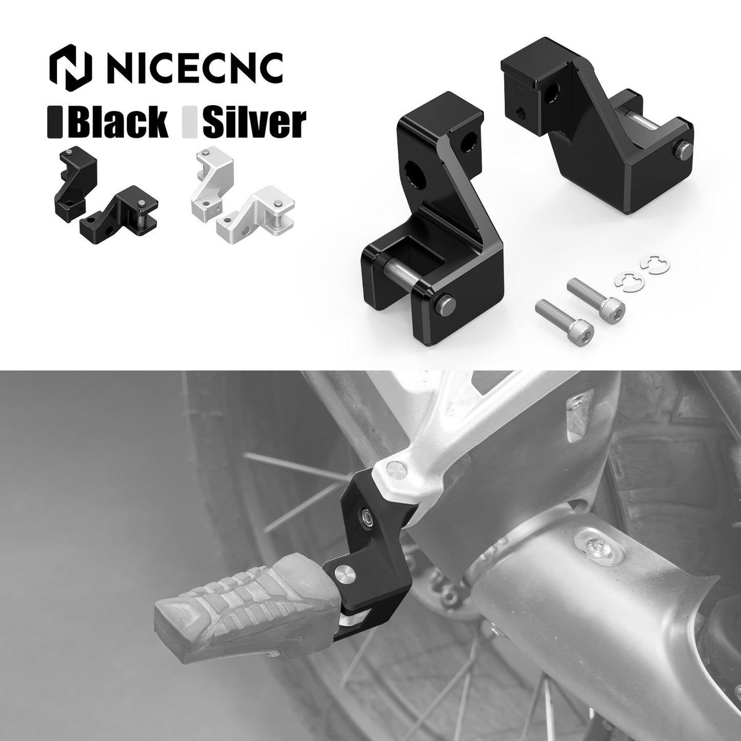 Para BMW R 1250 GS R1250GS Adventure 2018-2024 NICECNC Kit de Rebaixamento do Apoio de Pé do Passageiro R1250GS 2018-2023 R1250GSA R1250GS ADV