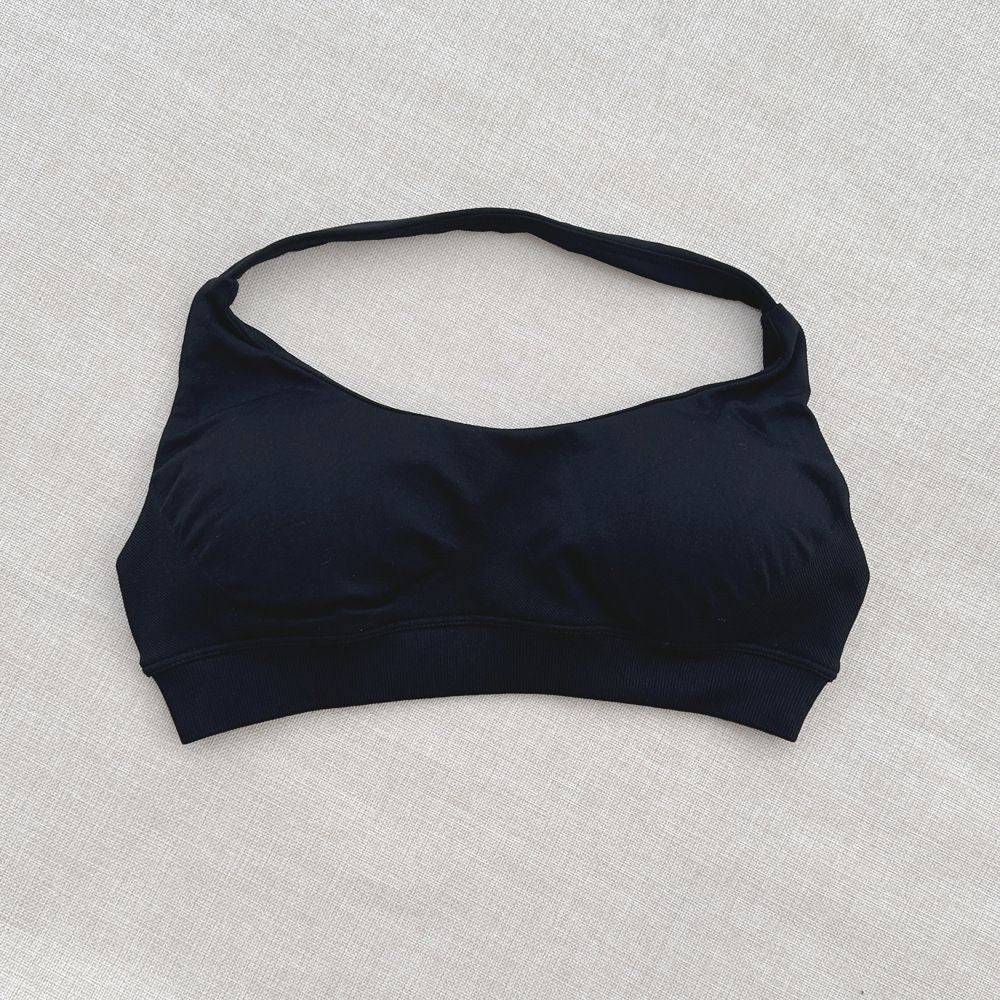 DF halter Neck Woman Sports Crop Bra  Comfortable gym bra Running Bra workout Sportswear