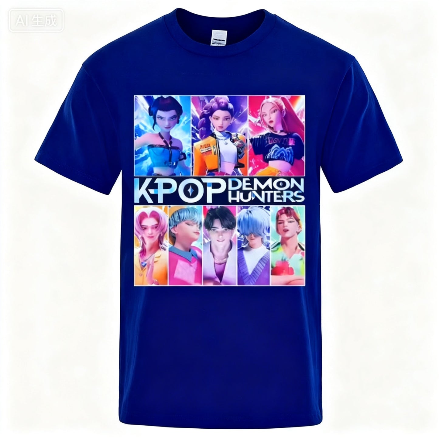 2025 Summer Men Clothes KPop Demon Hunters Saja Boys Soft  100% Pure Cotton Printed T-shirt Cool Cosplay Costume Oversize Y2k