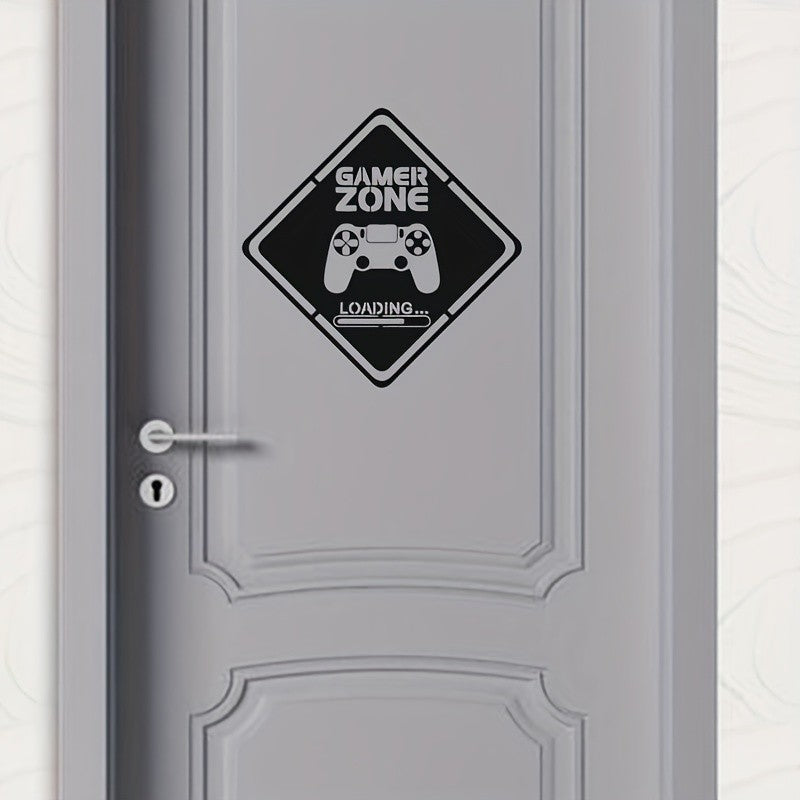1pc Gamer Zone Door Decal Wall Vinyl Sticker, Controller Video Game Art Decals, For Living Room, Bedroom, Home Decoration