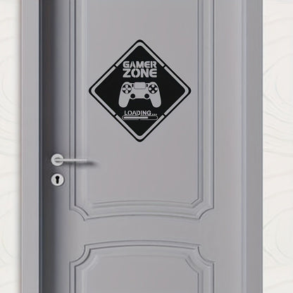 1pc Gamer Zone Door Decal Wall Vinyl Sticker, Controller Video Game Art Decals, For Living Room, Bedroom, Home Decoration