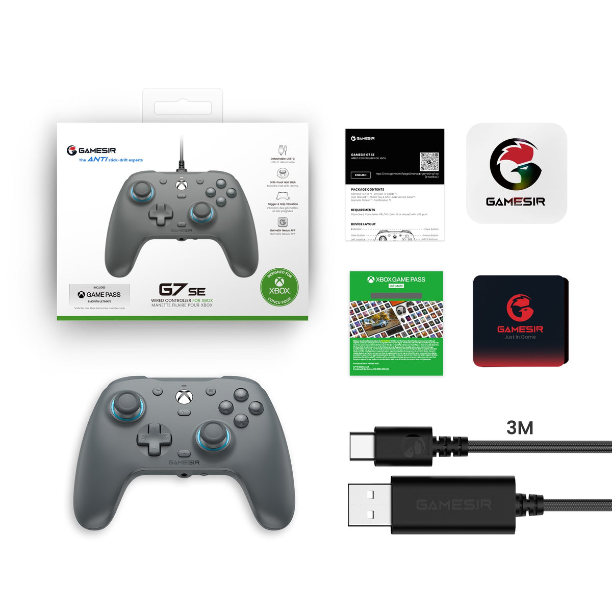 GameSir G7 SE Xbox Wired Gamepad Game Controller for Xbox Series X, Xbox Series S, Xbox One X | S, with Hall Effect Joystick
