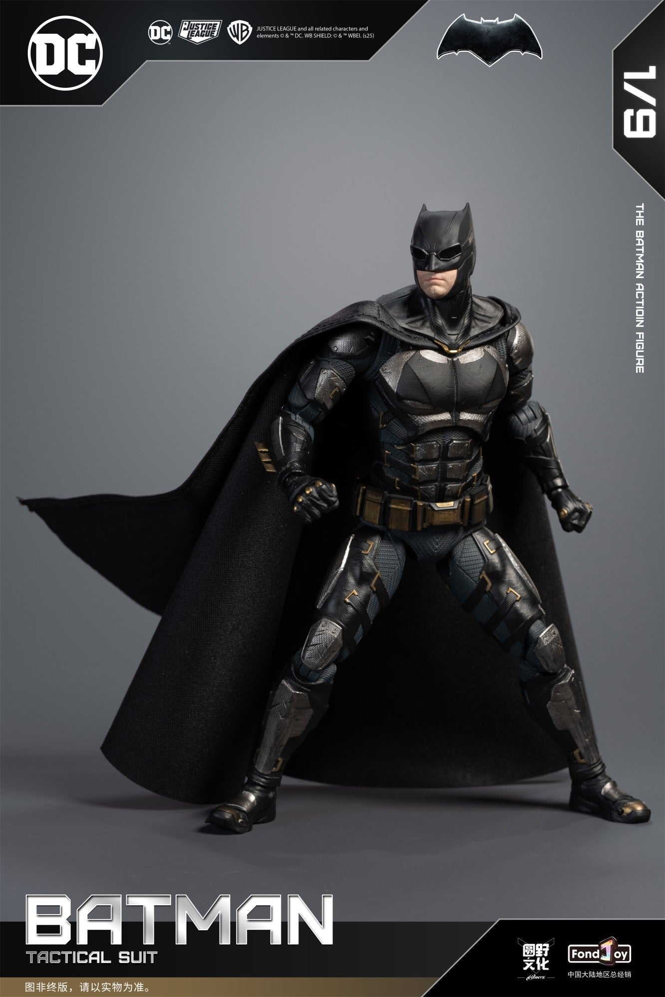 1/9 Original Fondjoy Bruce Wayne Batman Liga da Justiça Traje Tático Boneco de Ação Filme Zack Snyder's Detective Comics Brinquedos