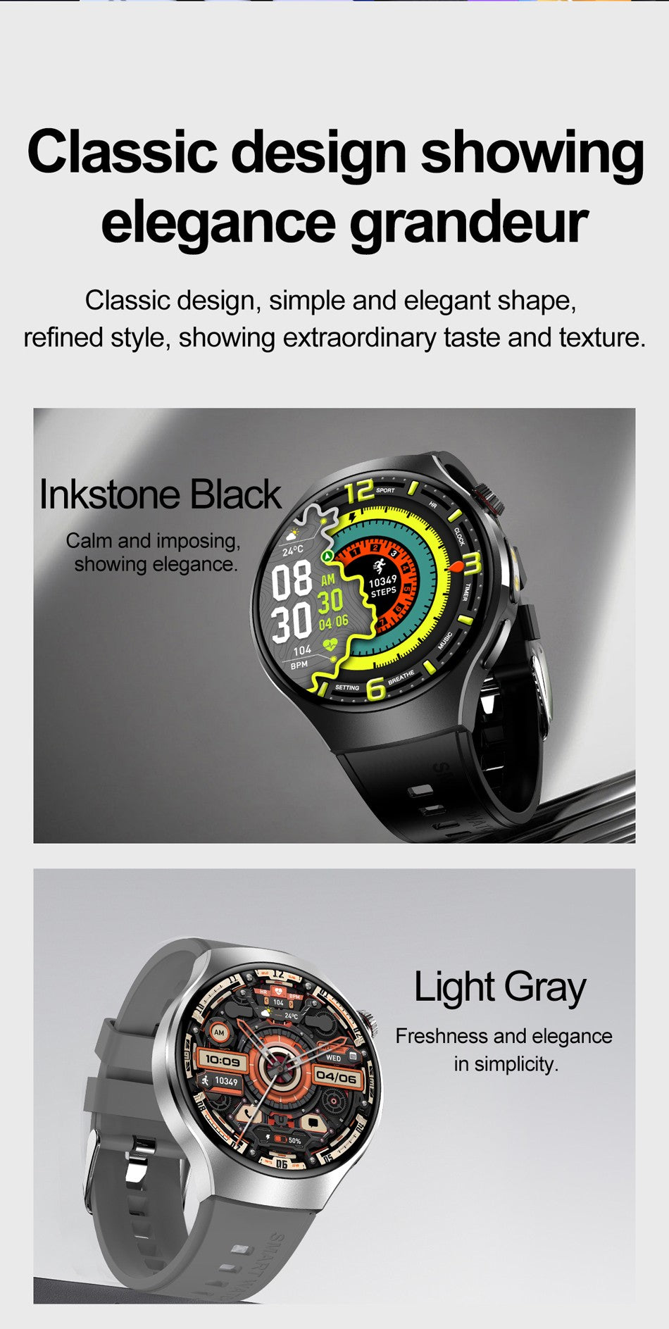 New Smart Watch Men Full Touch Screen Compass Bluetooth Call Flashlight Sports Activity Fitness Heart Rate Waterproof Smartwatch