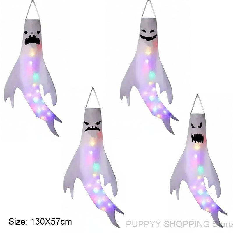 Halloween Decoration, Ghost Wind Tunnel Ghost Pendant, Halloween Party Venue DIY Decorations, Home Scary Ghost Festival Hanging