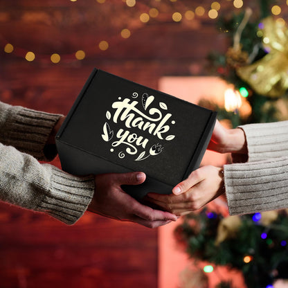 50pcs Christmas Black Shipping Boxes Bulk 6x4x2 Inch Small Corrugated Cardboard Mailer Boxes for Small Business Gifts Jewelry