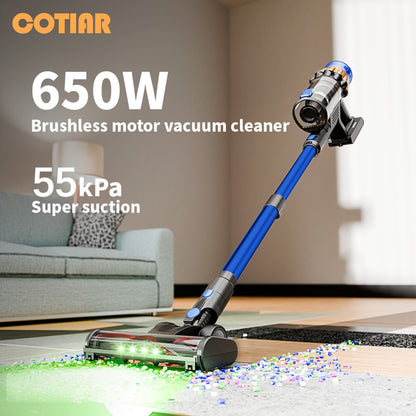 Aspirador de Pó Sem Fio COTIAR V22 650W 55000PA Eletrodoméstico Aspirador Portátil Acessórios de Limpeza Bateria Removível
