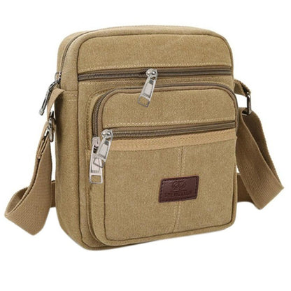 Multifunctional Men's Shoulder Bag Flap Solid Color Casual Messenger Canvas Travel Male Crossbody Bags