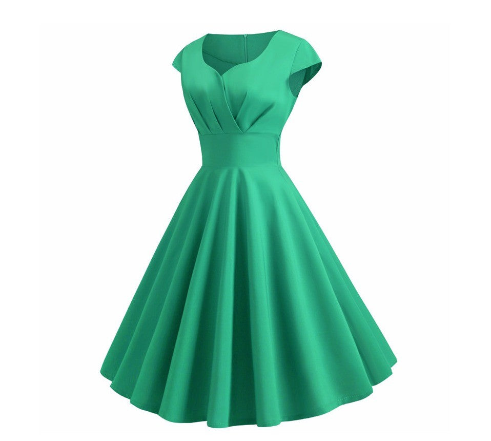 Summer Dress Women Hepburn Vintage Rockabilly Pin Up Dress Robe Femme Casual Ret