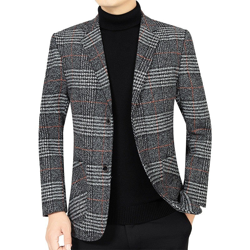 Classic Men's Suit Jacket England Plaid Blazers High Quality Business Causal Suit For Men Clothing Conjuntos De Blazer A2F1732