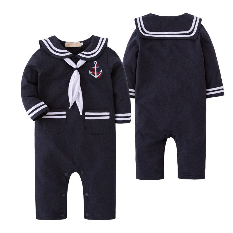 Halloween Children Rompers Captain Cosplay Costume Baby Sets Lapel Fashion Uniform Long Sleeve Stage Performance Clothes