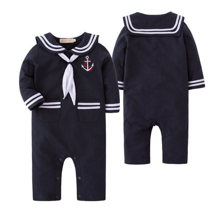Halloween Children Rompers Captain Cosplay Costume Baby Sets Lapel Fashion Uniform Long Sleeve Stage Performance Clothes