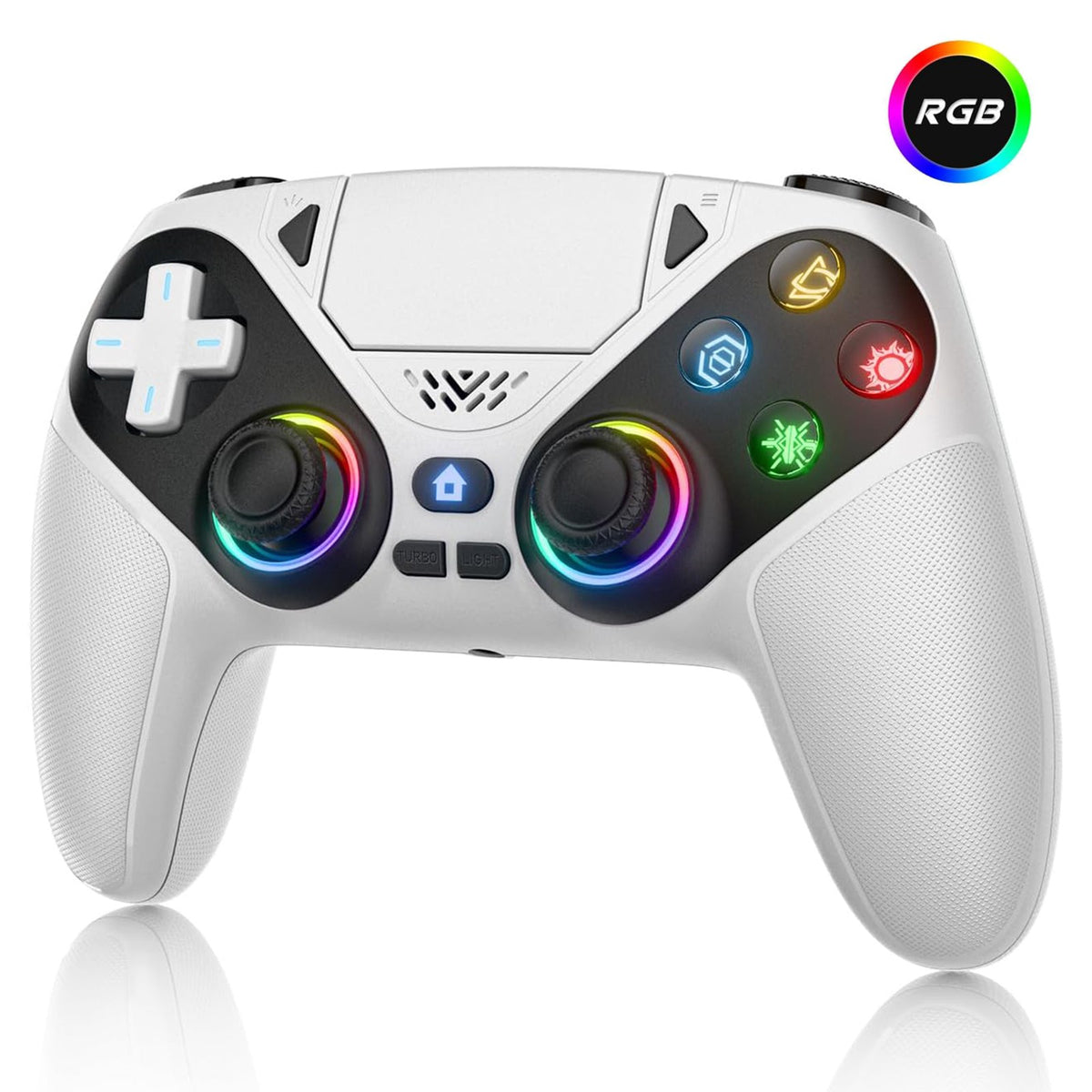 RGB Light Controller For PlayStation 5/PS5 Pro/Slim/PC Wireless Gamepad Marco/Turbo NO Drift Hall Effect Gaming Control Joystick