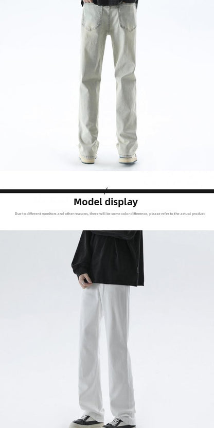 Cleanfit Extended Length Men's Jeans High Waist Slim Straight Leg Micro Flared Pants Bla Knife  Faionable Tall Size