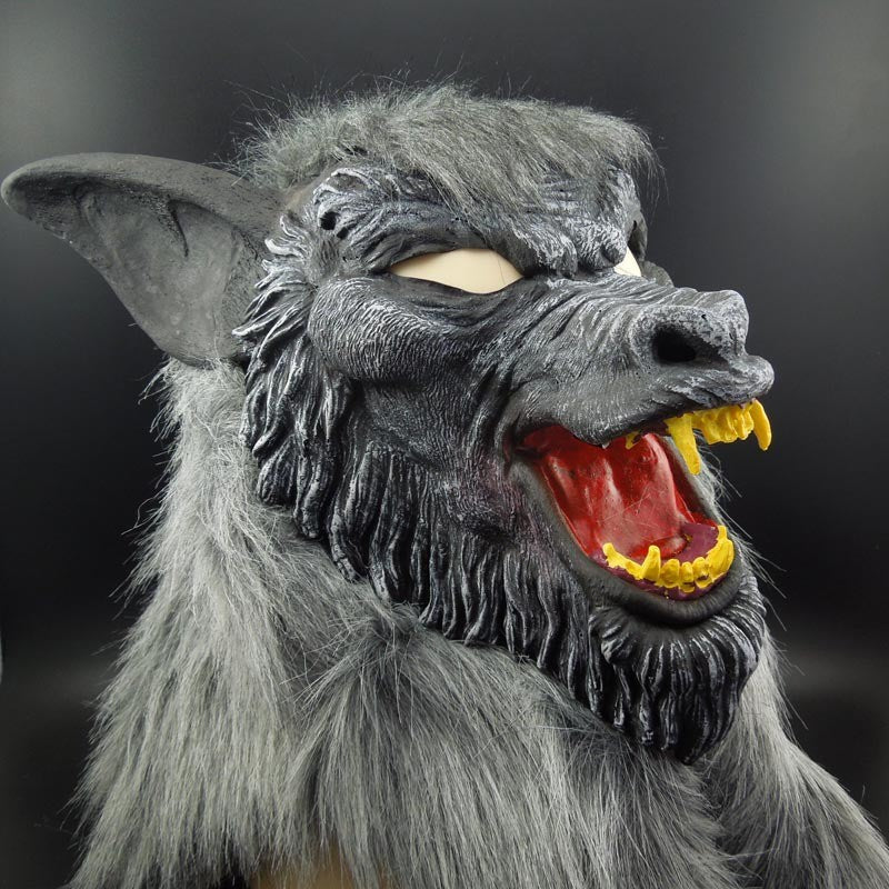 Halloween Creepy Wolf Cosplay Wolf Mask Werewolf Claws Set Gloves Terror Devil Fancy Headdress Performance Props Party Dress Up