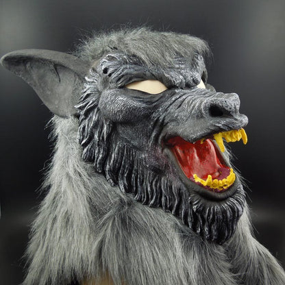 Halloween Creepy Wolf Cosplay Wolf Mask Werewolf Claws Set Gloves Terror Devil Fancy Headdress Performance Props Party Dress Up