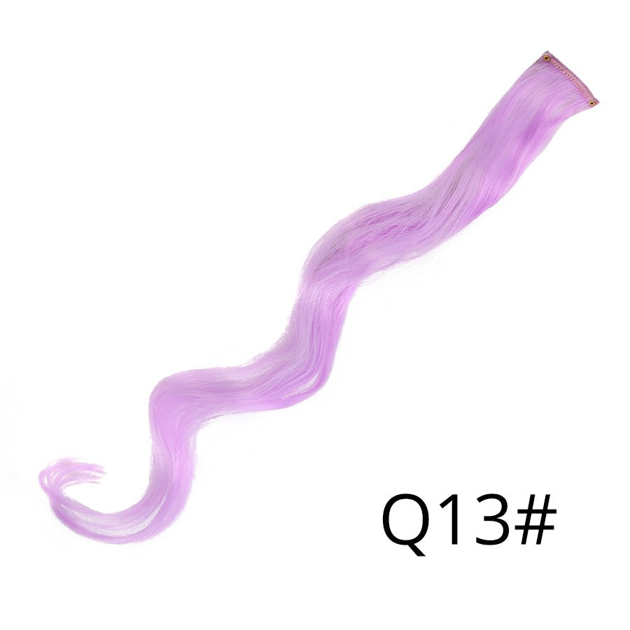 Apliques Sintéticos Presilha de Uma Peça Extensões de Cabelo Arco-Íris Cabelo Sintético Liso Peças de Cabelo de 45cm Longo Ombré Rosa Roxo Vermelho Azul