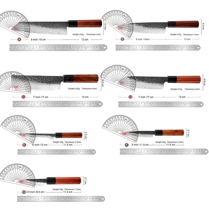 1-7 PCS Knife Set,Professional 3-Layer Composite Steel Kitchen Knives Set,Ultra Sharp Japanese Chef Knife with Octagonal Handle