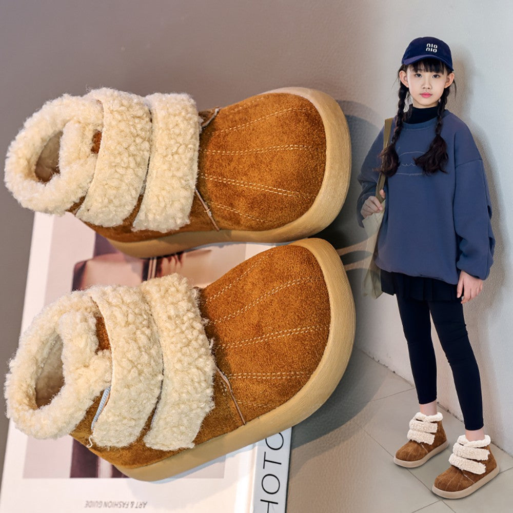 Thick Warm Plush Boots For Children 2025 New Designers Teenager Kid's Padded Boots Outdoor Hiking Boy's Girl's Snow Boots