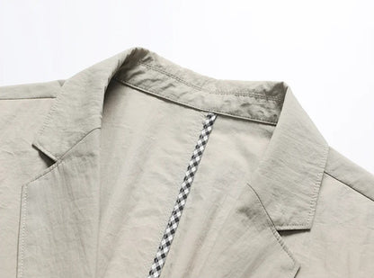 Summer thin suit men's jacket fashion handsome casual high-grade sense of light luxury suit jacket single west sun-protective cl