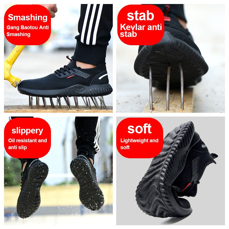Work Sneakers Steel Toe Shoes Men Safety Shoes Puncture-Proof Work Shoes Boots Fashion Indestructible Footwear Security