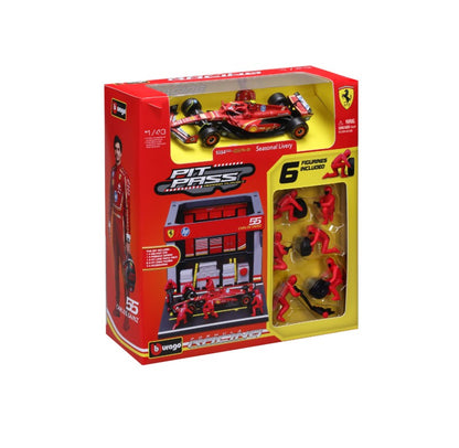 Bburago 1:43 2024 F1 Mclaren MCL38 Casa de Box DIY Modelo em Miniatura de Carro de Liga Fundida Ferrari SF24/Benz W15/Red Bull RB20 Brinquedos Infantis