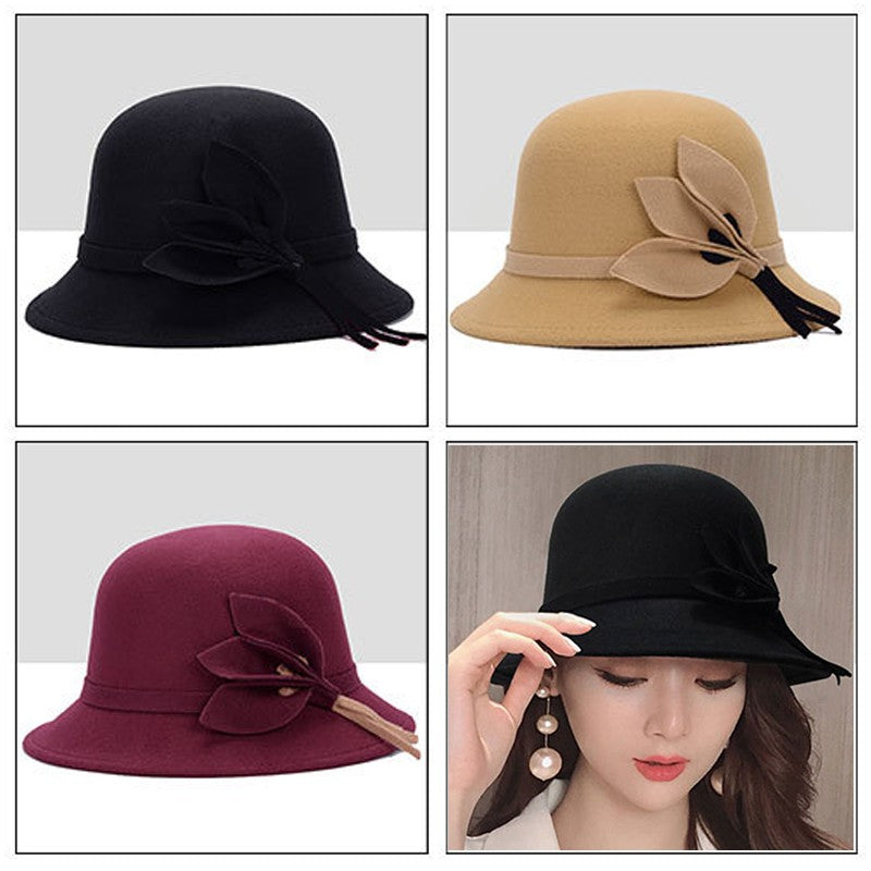Chapéu Feminino Elegante Com Fita Outono Inverno Coreano Versátil Boné feminino Casamento na igreja Viagem Jazz britânico Senhora Fedora