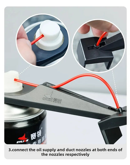 1/2PCS Lubrificador de Corrente de Moto Pulverizador Lubrificante Ferramenta Lubrificadora Cera de Corrente Sem Sujeira Anexo de Limpador de Corrente Aplicador de Óleo de Corrente