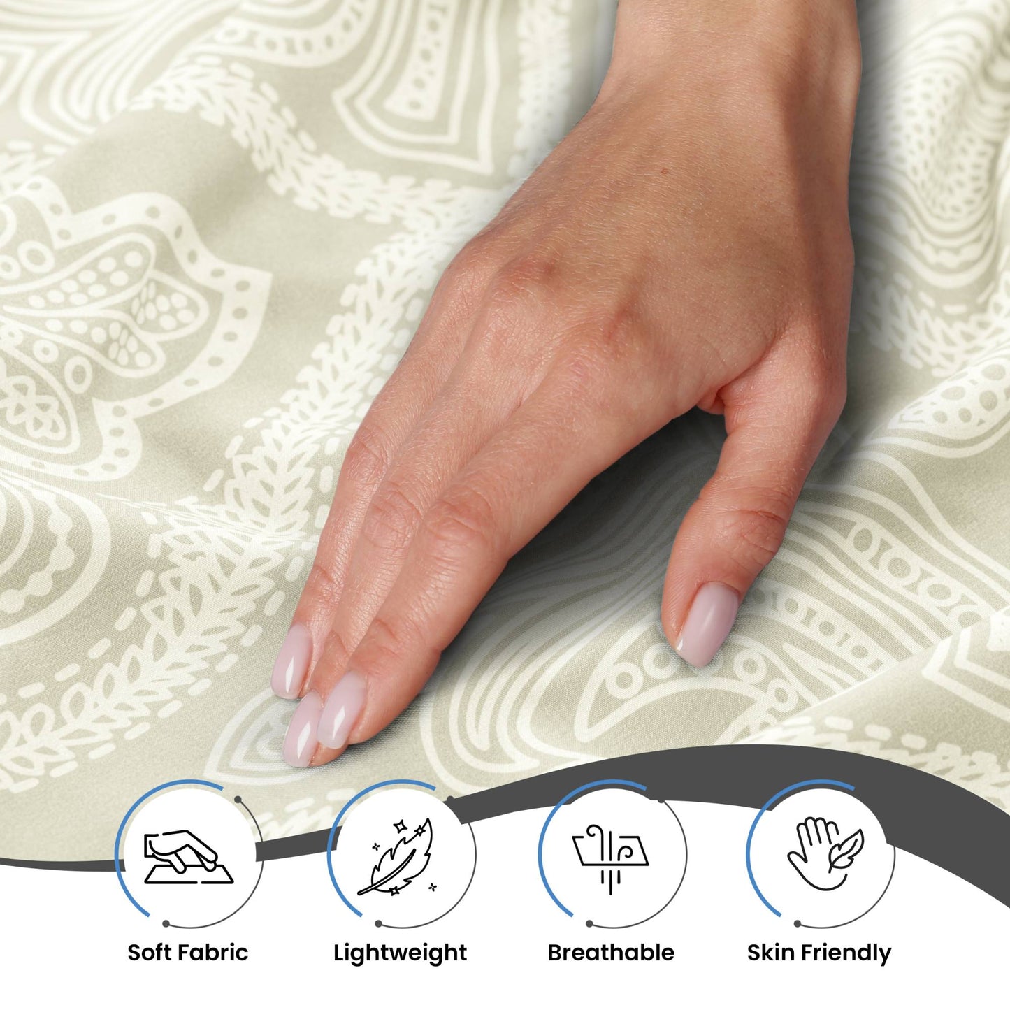 Lux Decor 6Pc Paisley Sheet Set – Soft Microfiber, Wrinkle-Free, Luxurious Printed Bed Sheets