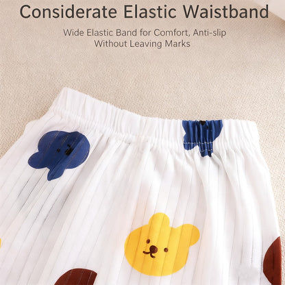 Children's Pure Cotton Home Clothes Set Boys Girls Seven-quarter Sleeve Pajamas Thin Breathable Air-conditioned Clothes