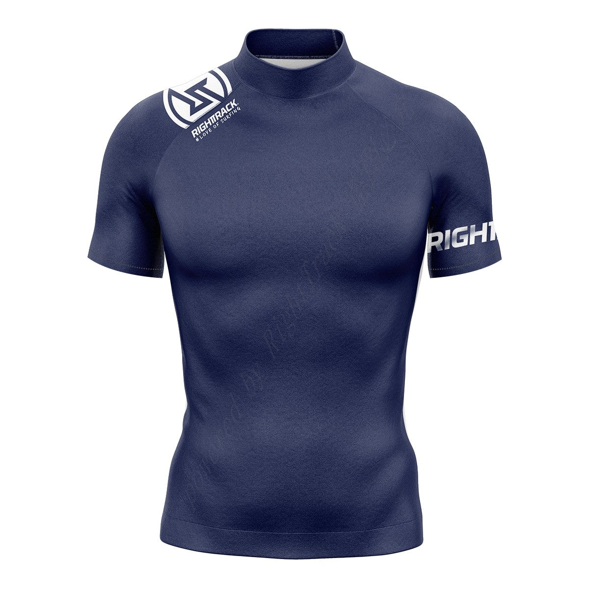 Men's Short Sleeve Surf Tee Arch Wave RIGHTTRACK Performance Tight-fitting Swimwear UPF 50+ Rashguard Vacation Beachwear