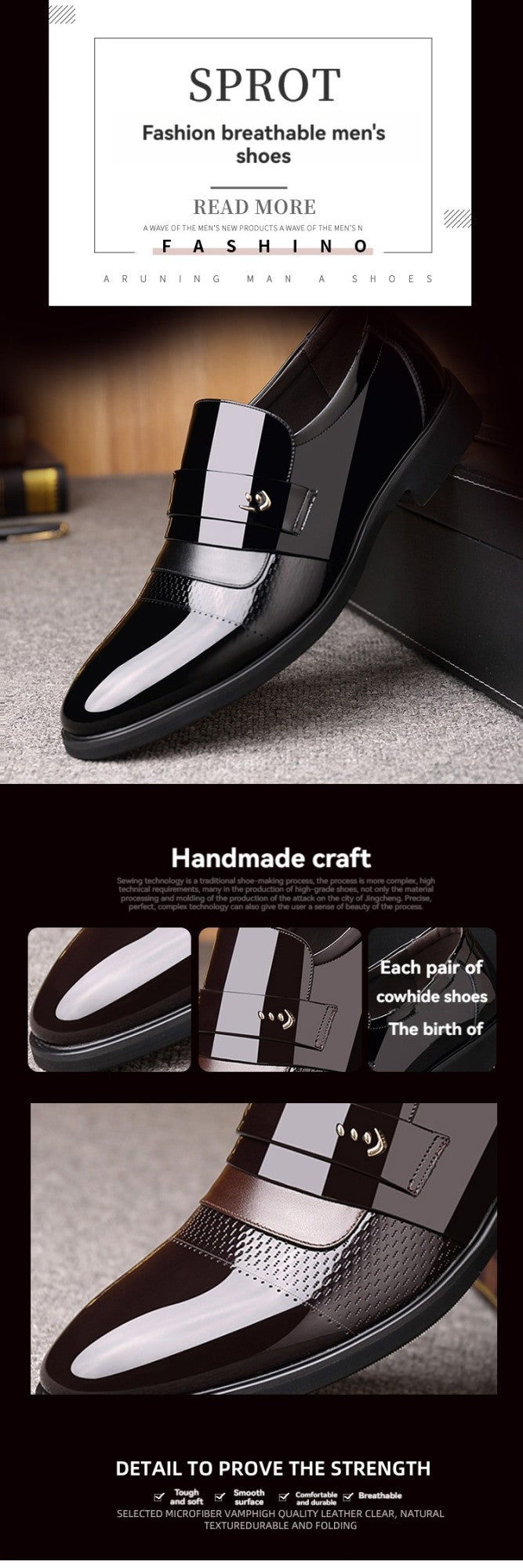 Leather Shoes for Men Wedding Formal Oxfords Business Casual Office Work Shoes for Men Classic Luxury Pointy Men's Dress Shoes