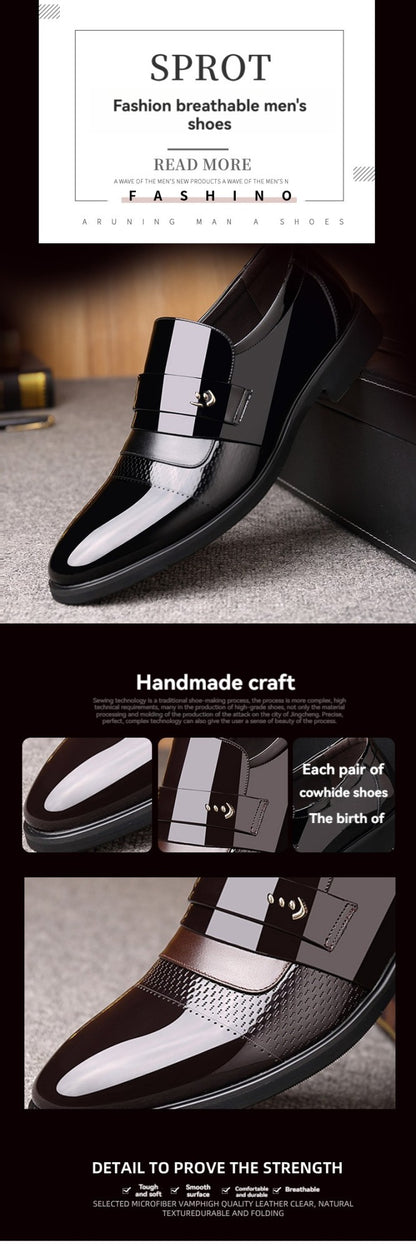 Leather Shoes for Men Wedding Formal Oxfords Business Casual Office Work Shoes for Men Classic Luxury Pointy Men's Dress Shoes