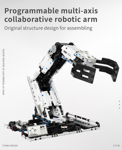 Brinquedo de Controle Remoto Programável com Blocos de Construção de Braço Robótico STEM Aprendizagem Cultivo do interesse em engenharia mecânica