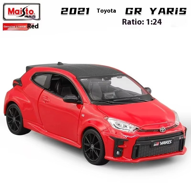 Maisto 1:24 Toyota GR Yaris Meritor 2021 Livery Alloy Diecast Model Red Rally Inspired Réplica Edição de Colecionador para Exibição Estática