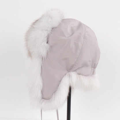 2025 Novo Chapéu Feminino Ushanka Russo de Pele de Raposa Natural Inverno Grosso Quente Orelhas Moda Chapéu Bomber Senhora Gorro Genuíno de Pele de Raposa Real
