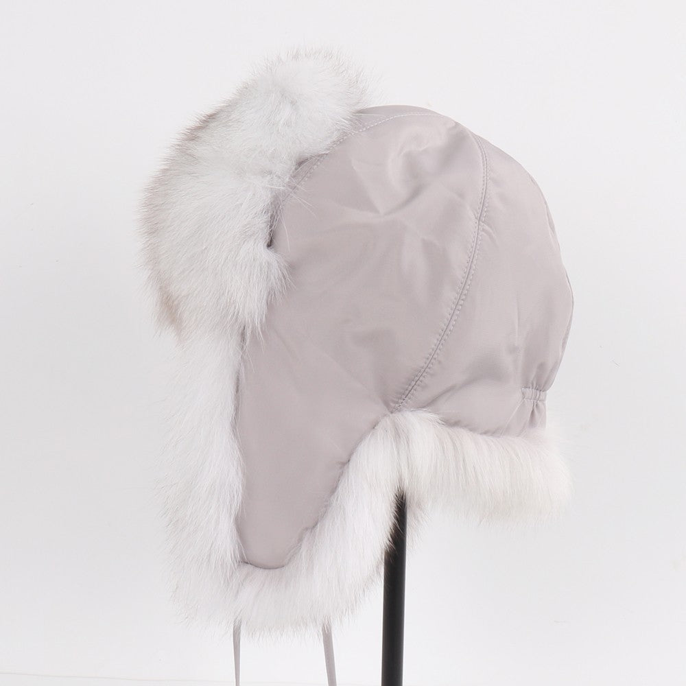 2025 Novo Chapéu Feminino Ushanka Russo de Pele de Raposa Natural Inverno Grosso Quente Orelhas Moda Chapéu Bomber Senhora Gorro Genuíno de Pele de Raposa Real