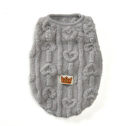 Fleece Warm Dog Cloth Sleeveless Soft Cozy Plush Vest Puppy Winter Overall for Small Medium Pet Sweatshirt  for Dog and Cat