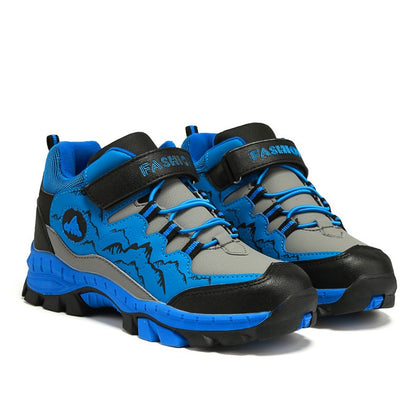 Winter Hiking Shoes Boy Kids Snow Boots Teenagers Children Shoe Walking Climbing Sneakers Leather Waterproof Non-slip Sport Warm