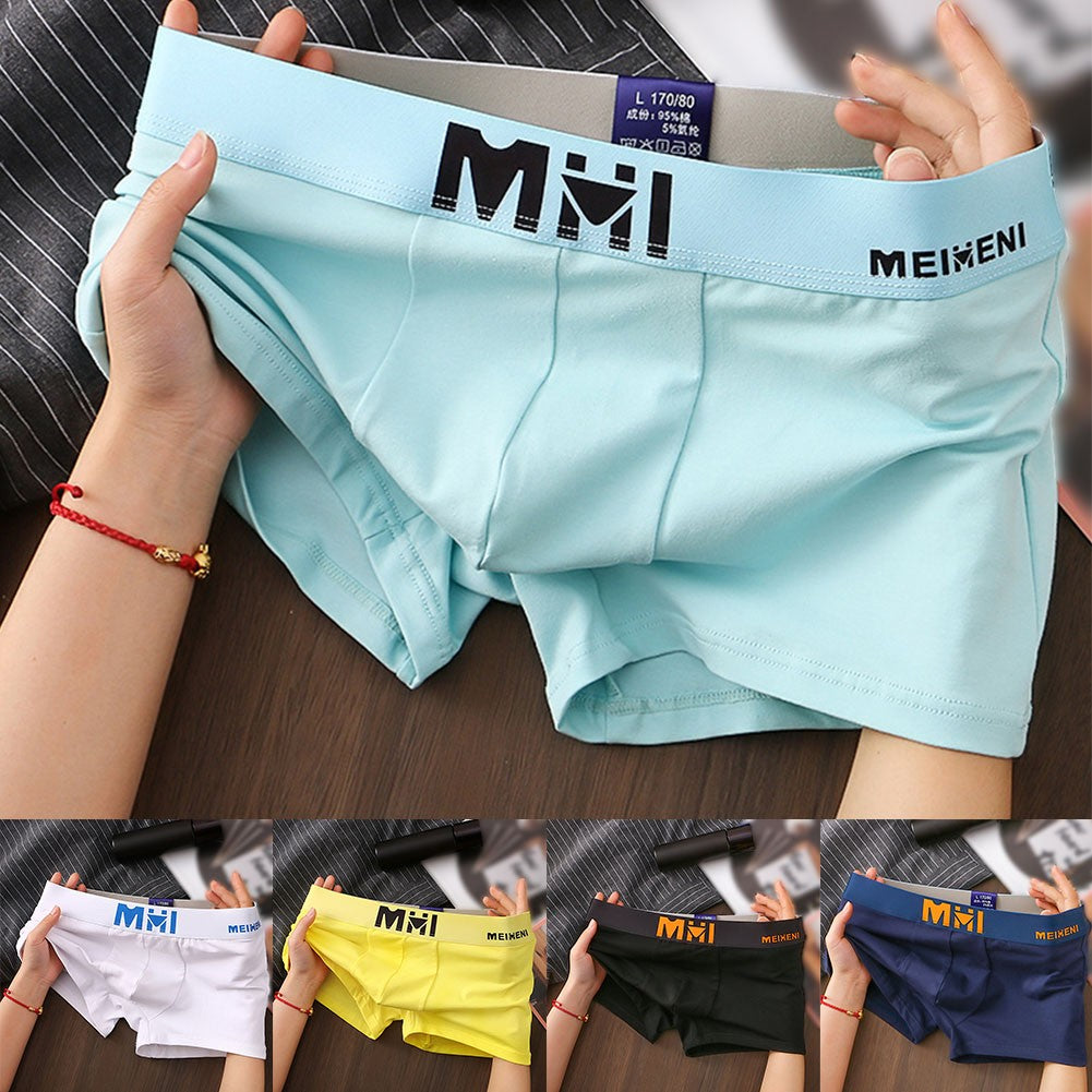 Men's Cotton Panties Breathable Words Print Boxer Shorts And Underpants Bulge Pouch Briefs Trunks Boxer Briefs Underwear Man