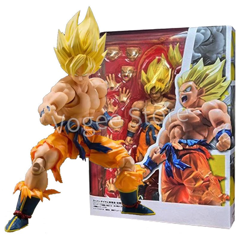 Shf Dragon Ball Z Son Goku Lendário Boneco de Ação Coleção Articulado de PVC Anime 17cm Super Saiyajin Kakarotto Modelo de Brinquedo