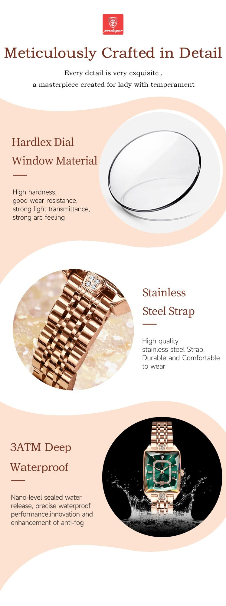 POEDAGAR Luxury Brand Ladies Wristwatch Waterproof Stainless Steel Date Women Watch Casual Fashion Quartz Women’s Watches Reloj