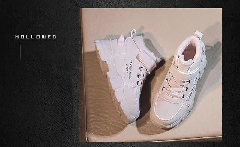 Winter Children's Boots Boys Plus Cashmere Thicken Warm Snow Boots Girls Non-slip Outdoor Boots Student Shoes Hiking Shoes