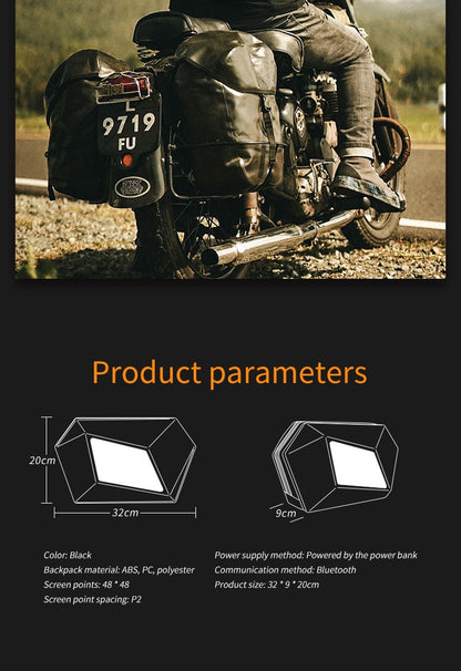 LOY Evil Eye Named Black Crossbody Bag with LED Screen Fashionable Tech-Integrated Stylish Shoulder Bag