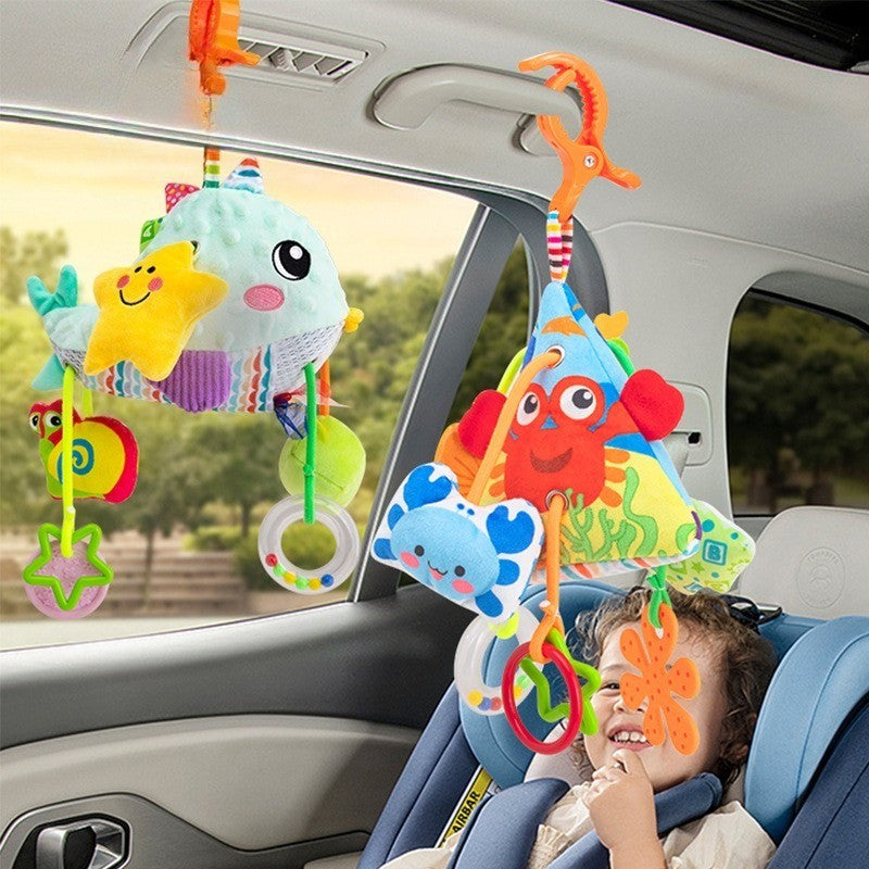 Brinquedos de Chocalho para Bebês Animais de Berço Carrinho de Bebê para Recém-Nascidos Brinquedos de Boneca de Pelúcia Educativos para Treinamento de Habilidades de Agarrar para Bebês de 0 a 12 Meses