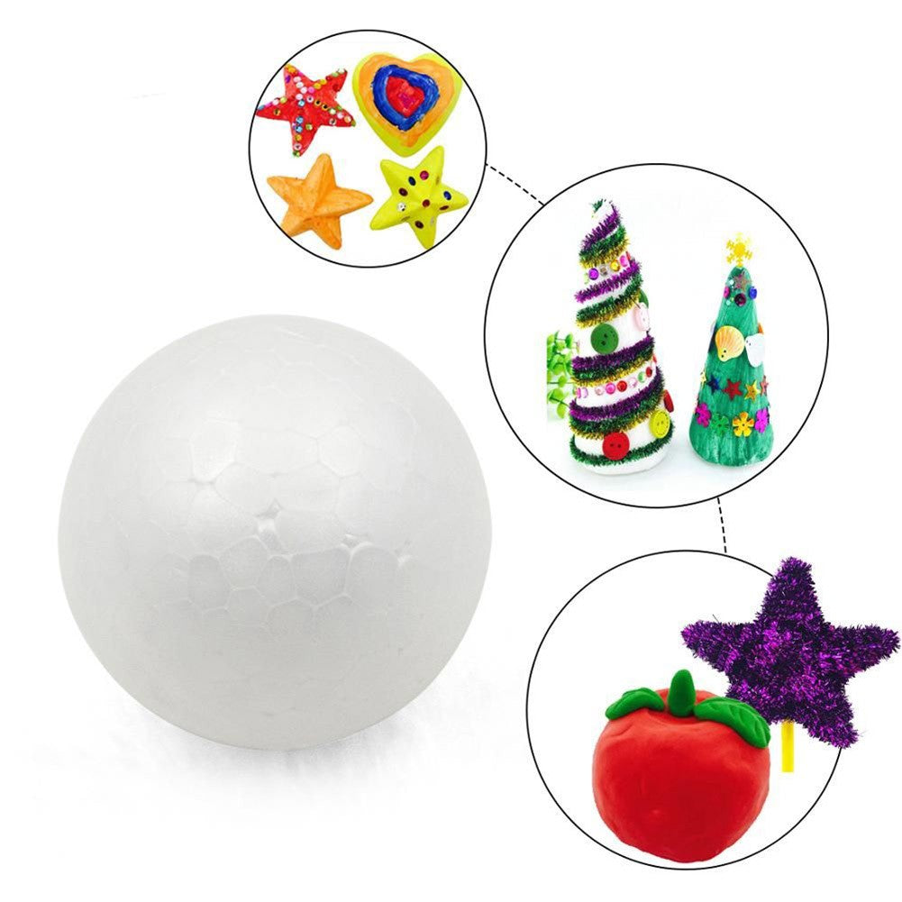 10pcs Solid Foam Ball Polystyrene Balls 50mm-100mm  Round DIY Accessory Handmade For Party Celebration Christmas Decoration