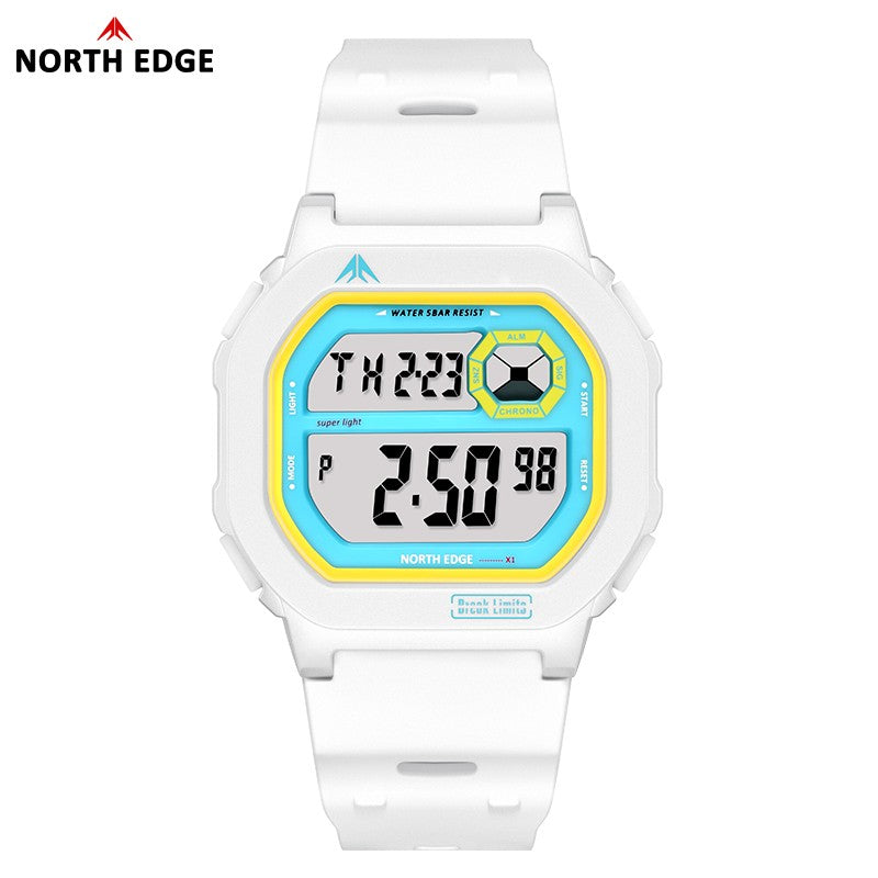 NORTH EDGE X1 Square Screen Digital Watch 2025 Men Women Sportswatch Waterproof 50M Stopwatch Countdown Alarm Clock Reloj Hombre