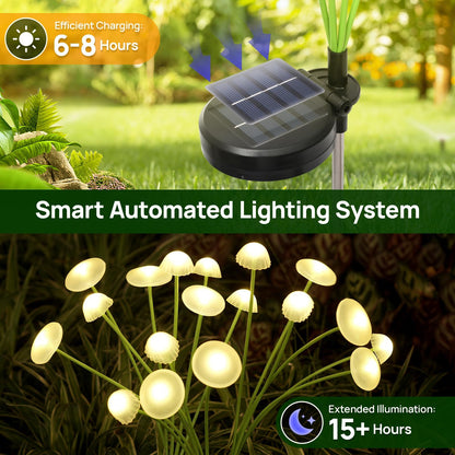 Solar Lights Outdoor LED Solar Mushroom Lawn Lights Waterproof Party Yard Patio Pathway Jellyfish Lamp for Garden Decoration